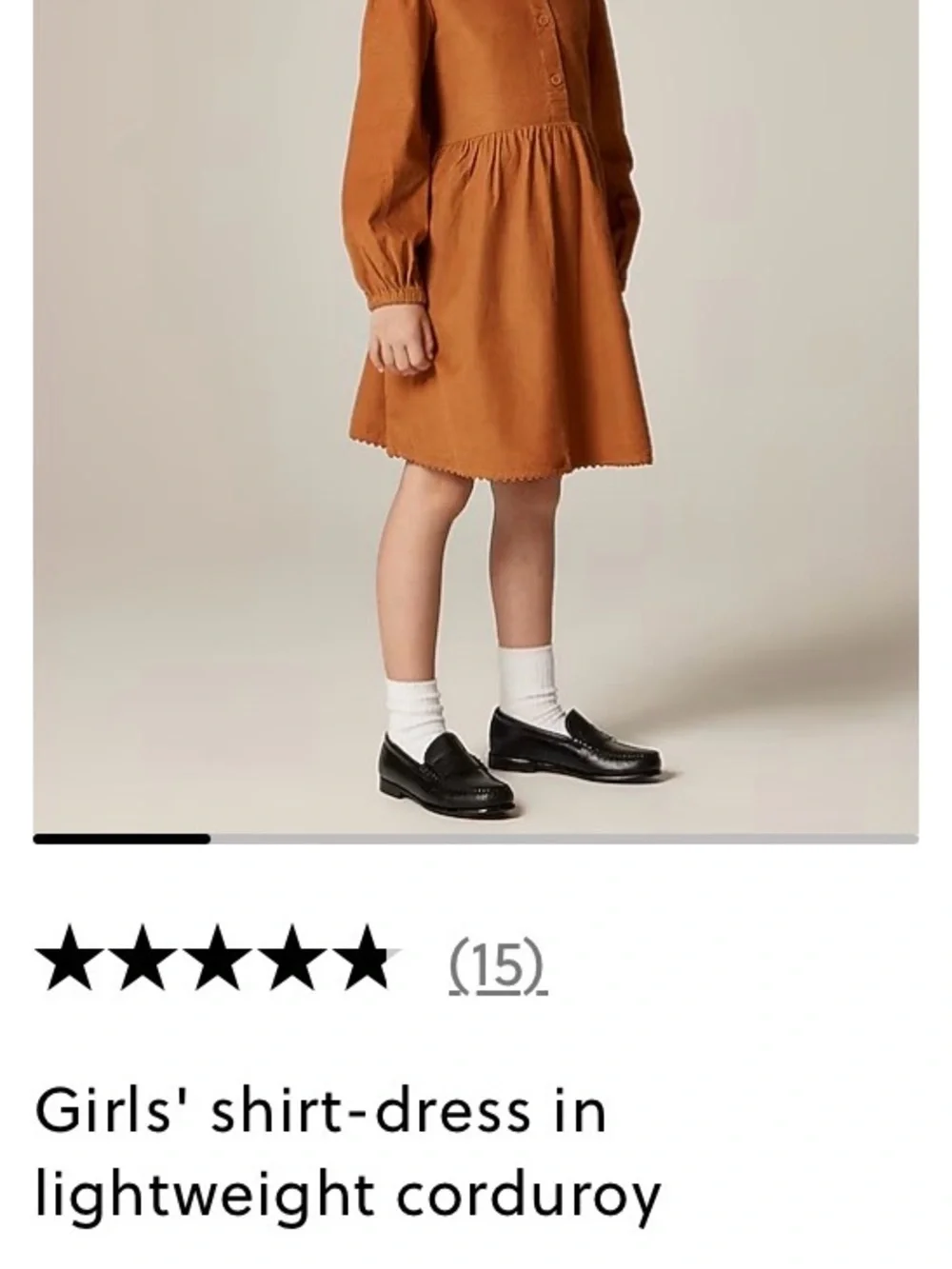 Crewcuts Girls Brown Corduroy fall Shirt Dress Sz 5 Long Sleeve Collared Pockets